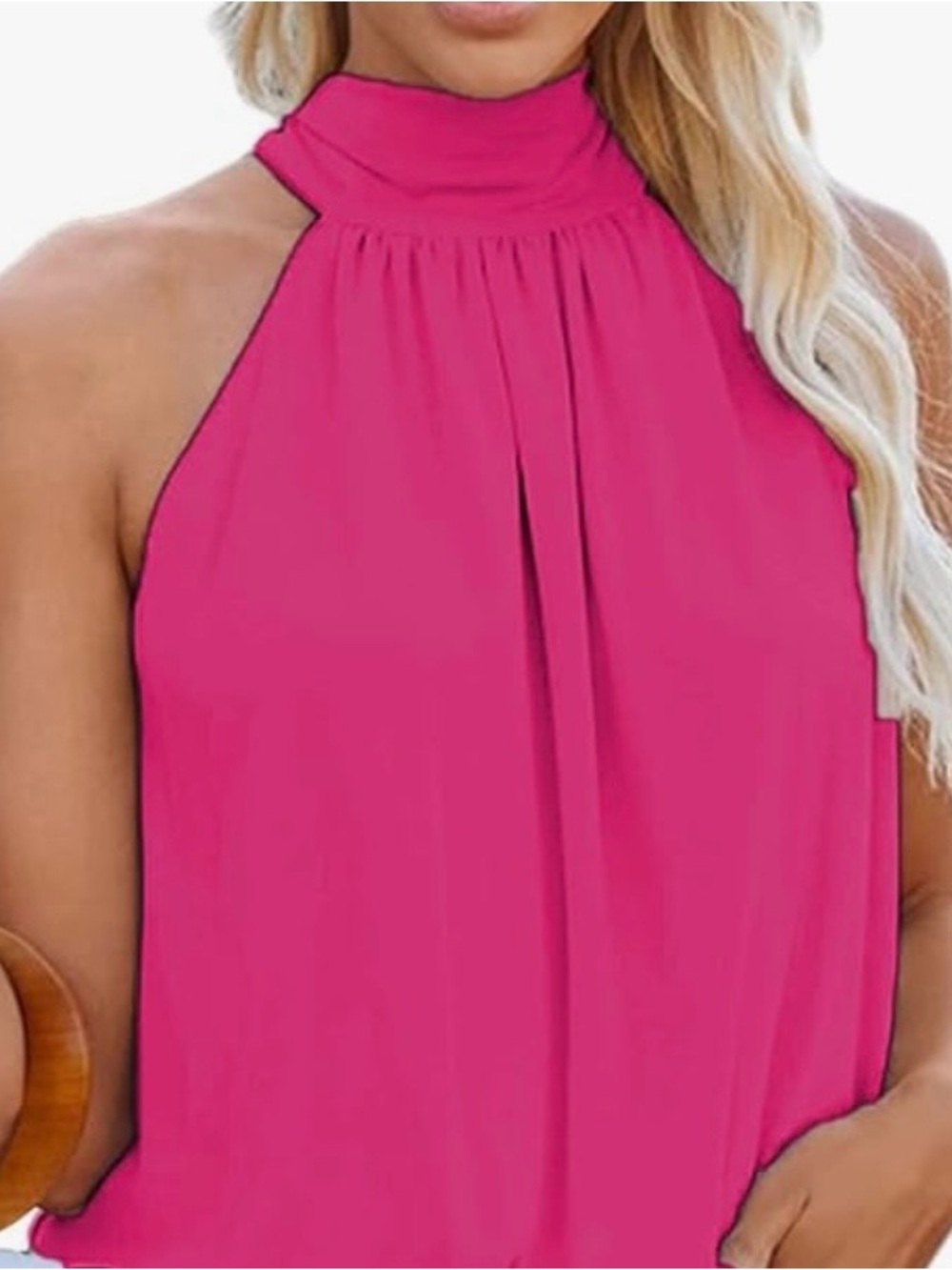 Women’s Fuchsia Halter Neck Top
